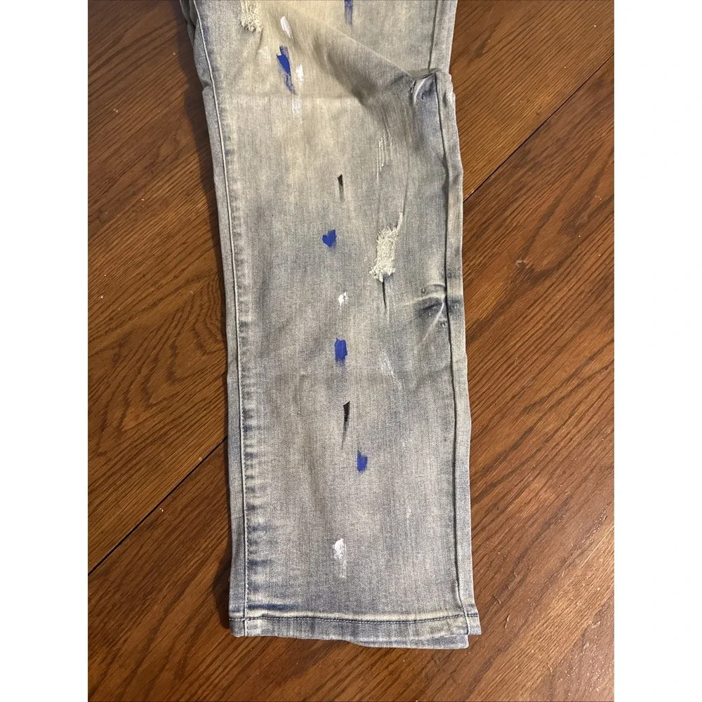 WJWLSKB Men's jeans with splash paint‎ Fit Stretch Cargo Denim Jeans - 40 X 31